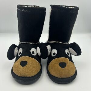 Lazy One Black and Brown Kids Slippers